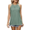 thumbnail image 3 of BadPiggies Women's Racerback Tank Tops Halter Lace Sleeveless Casual Summer Tops (S, Green), 3 of 5