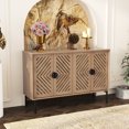 thumbnail image 6 of HLR 47" Modern 4-Door Sideboard Buffet Cabinet with Storage and Adjustable Shelves for Dining Room, Light Brown, 6 of 8