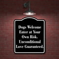 thumbnail image 2 of Dogs Welcome - Enter at Your Own Risk BLACK Aluminum Composite Sign, 20"x24", 2 of 9