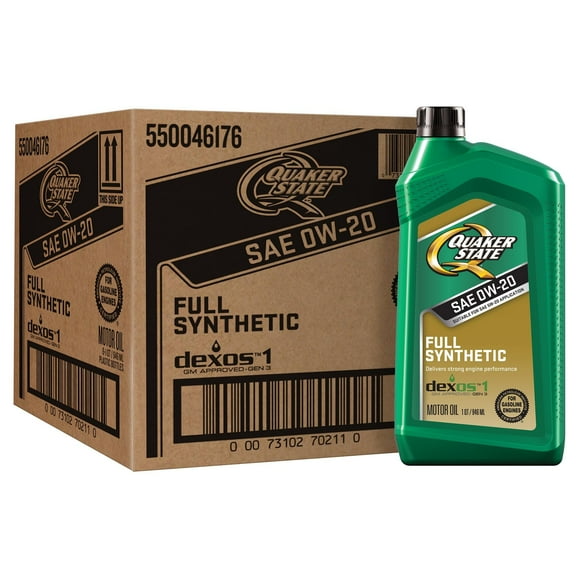 Quaker State Full Synthetic 0W-20 Motor Oil, 1 Quart 6 Pack