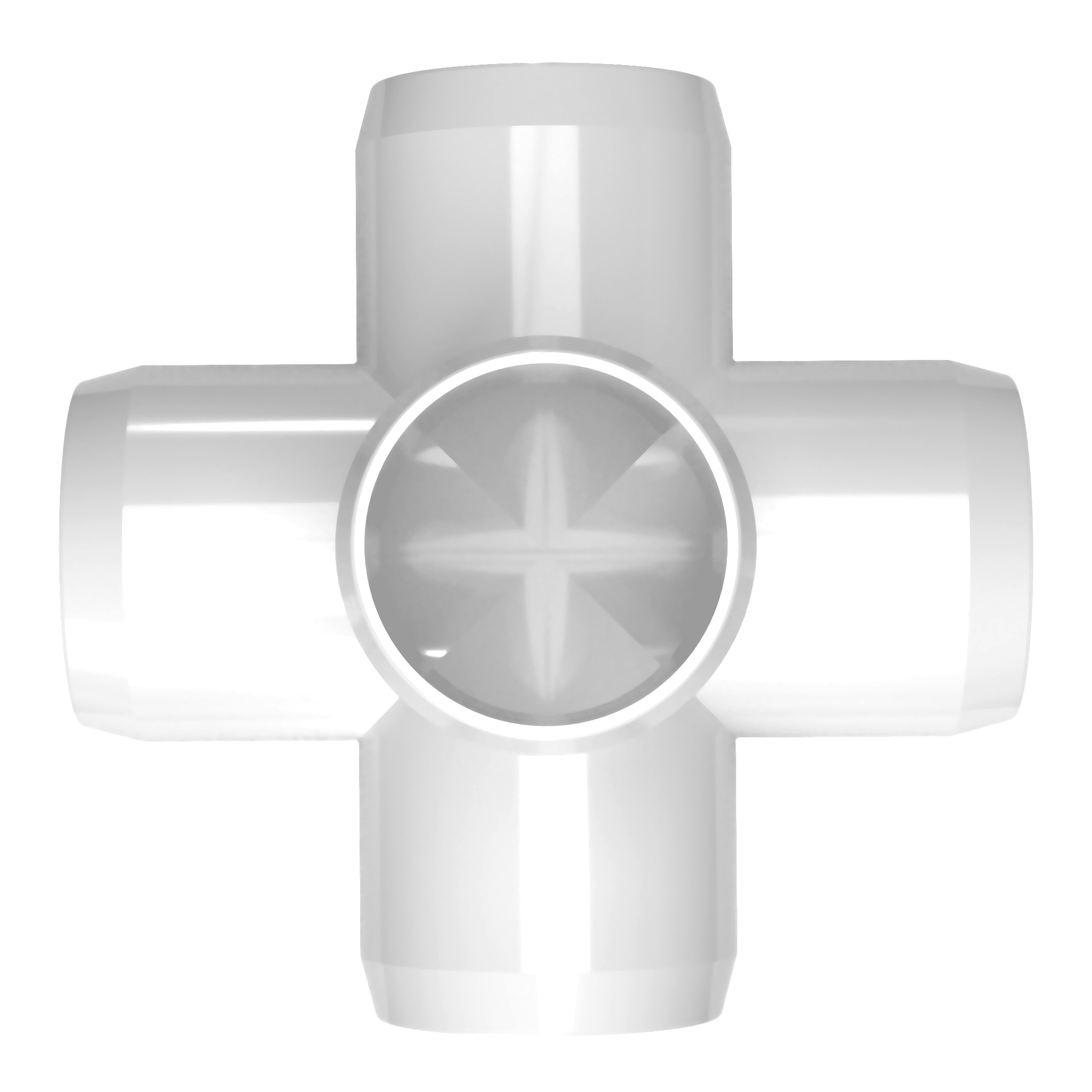 FORMUFIT PVC Fitting, 5-Way Cross Side Outlet, Furniture Grade, 1 Size,  White, 4-Pack (F0015WC-WH-4) 