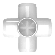 FORMUFIT PVC Fitting, 5-Way Cross Side Outlet, Furniture Grade, 3/4 Size, White, 8-Pack (F0345WC-WH-8)