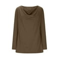 thumbnail image 4 of tarylea Tops for Women Trendy Cowl Neck Long Sleeve Shirts Solid Color Dressy Tops Casual Loose Fall Basic Tops, 4 of 6
