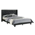 thumbnail image 4 of Home Design Evelyn King Upholstered Platform Bed Frame with Tufted Headboard and Wingback Design, Black, Easy Assembly, 4 of 6