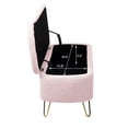 thumbnail image 4 of Storage Ottoman Bench with Gold Legs, Faux Fur Entryway Bench with Storage for Living Room, Bedroom, Pink, 4 of 9