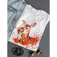 thumbnail image 3 of Cute Baby Deers Watercolor Style T-Shirt Women -Image by Shutterstock, Female Small, 3 of 4