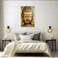 thumbnail image 5 of Zen Pictures Wall Decor Gold Buddha Canvas Wall Art Vintage Buddha Statue Painting Print Yoga Room Bathroom Decor Frame (Buddha - 4, 12x18inch (30x45cm)), 5 of 6