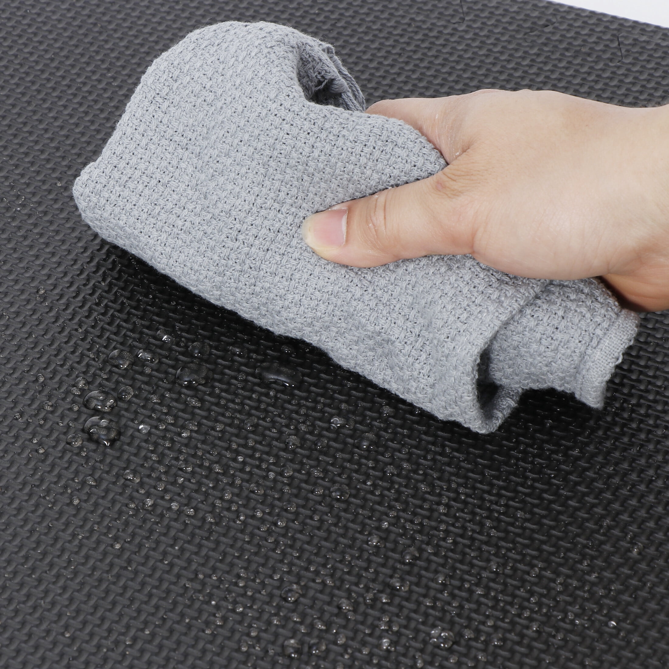 ZENY 12 Pieces 24 x 24" Puzzle Exercise Floor Mat with EVA Training Interlocking Tile, Black