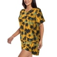 thumbnail image 2 of Kdxio Hawaii Palms Print Pajamas Sets for Women Short-Sleeved Pjs with Lounge Shorts Two Piece Sleepwear S-4XL, 2 of 9