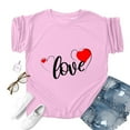thumbnail image 4 of Toimothcn Womens Tee Shirts Romantic Rose Love Heart Printed T-Shirts Valentine'S Day Style Crew Neck Short Sleeve Breathable Loose Fit Soft Cotton Tee Shirt Tops Comfy Womens Clothing, 4 of 4