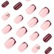 thumbnail image 4 of Uñas postizas cortas cuadradas de acrílico brillante color cereza, cobertura total, fácil aplicación, 24 unidades., 4 of 5