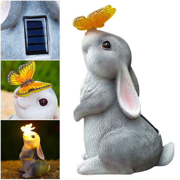 Estatua Conejito Solar Rabbit Garden Statue Figura para El Patio Jardín (a)