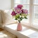 thumbnail image 2 of Yhmxh Flores artificiales de rosas e hortensias, ramo de seda con tallos, tallos de flores RFaux para bodas, fiestas, arreglos florales, decoración de mesas y centros de mesa para el hogar., 2 of 6