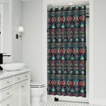 thumbnail image 2 of Small Stall Narrow Shower Curtain 36"W x 72"L – Tropical Bohemian Leaves, Mid-Century Abstract Boho Botanical Bathroom Decor, Vintage Floral Palm Leaf Pattern, Rustic Tribal Folk Style, 2 of 5