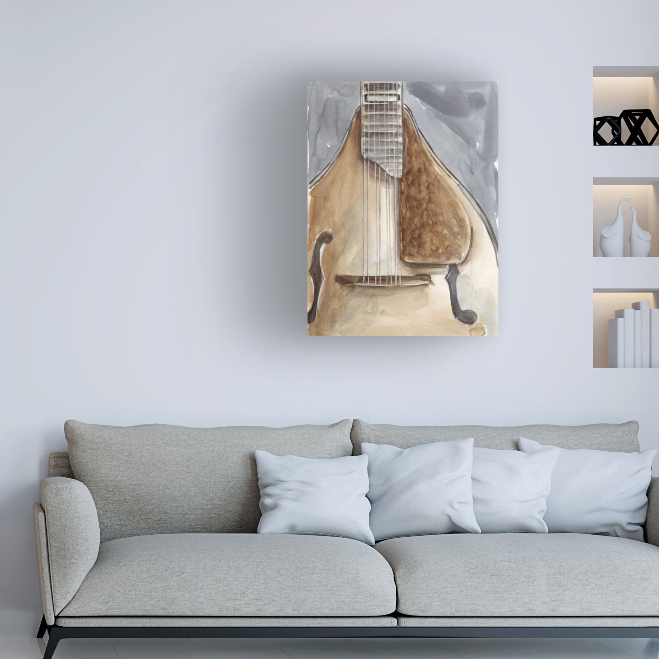 Canvas Wall Art - Ethan Harper 'Watercolor Instrument Study II' Wall Art for Living Room, Bedroom, or Office Décor by Trademark Fine Art - 14 x 19 Inches