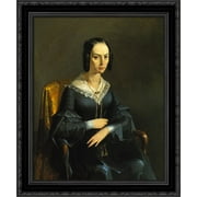 The Comtesse of Valmont 20x24 Black Ornate Wood Framed Canvas Art by Millet, Jean Francois