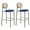 Navy Blue, variant on LeisureMod Euston Modern Wicker Bar Stool with Black Powder Coated Steel Frame and Footrest, Set of 2 (Beige)
