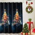 thumbnail image 5 of Shower Curtain 48"W x 72"L Winter Abstract Orange Christmas Tree Stars Snowflake Fabric Shower Curtains Set with Hooks Water Repellent Bathroom Curtains Machine Washable Bathroom Accessories, 5 of 9