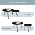 thumbnail image 4 of Homy Casa Round Nesting Coffee Table Set of 2, Faux Marble or Wood Look Top, Metal Legs, 4 of 8