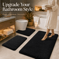 thumbnail image 6 of 3-Piece Bathroom Rug Set, Black 3-Piece Memory Foam Bathroom Rug Set, Soft Non-Slip Absorbent Bath Mat, Decor for Bathroom Laundry Room, Comfortable and Easy to Clean, 6 of 9