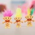 thumbnail image 3 of 10cm Troll Doll Model Colored Long Hair Dam Doll Miniature Figurine Ornament Lovely Leprocauns Ugly Elf Doll Action Figure 26s, 3 of 5
