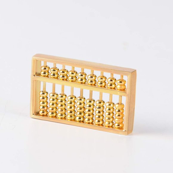 Brass Statu Copper Abacus Desk Decoration Chinese Calculator Math Calculating Tool for Kids Adult Collection (1.8'') ZD105