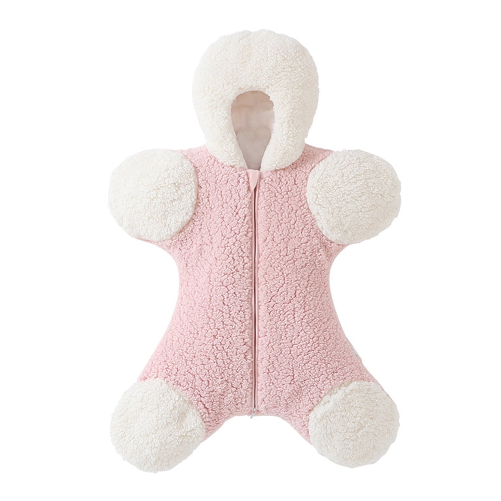 Gecheer Cute Sleep Sack with Feet Swaddle Wrap Soft Plush Receiving