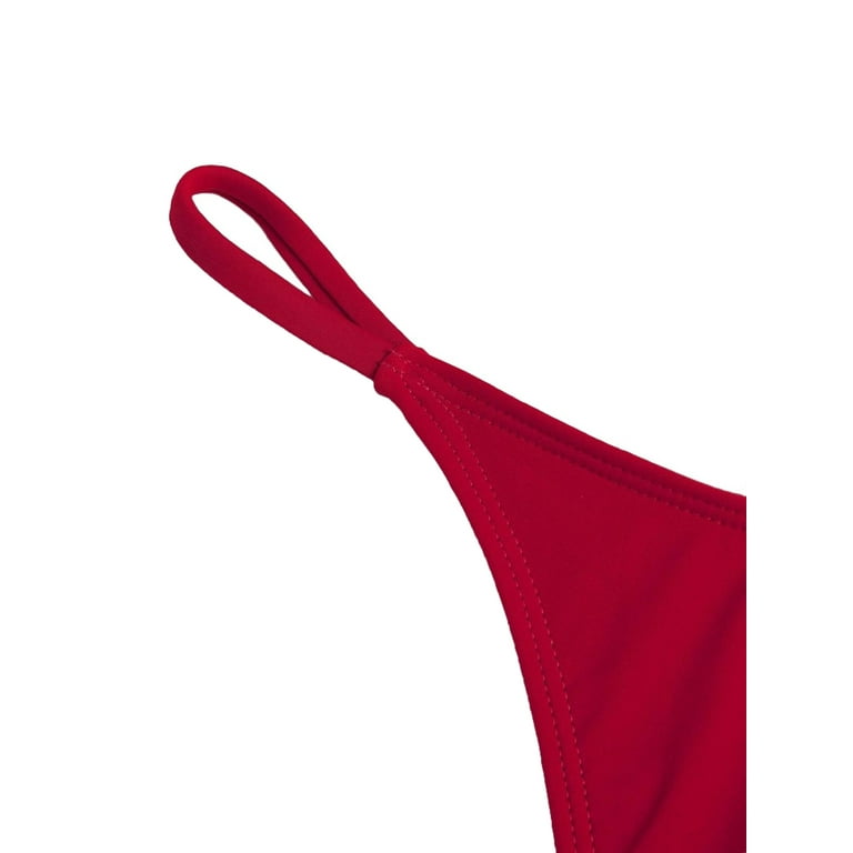 Women s Plain Red Bikini Bottoms L