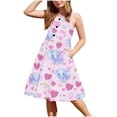thumbnail image 2 of LOVZFMLL Robe Mignonne à Manches Courtes pour Tout-Petits Enfants Couleur Unie Imprimée Extensible Robe Trapèze, 2 of 8