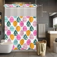 thumbnail image 5 of Easter Eggs No Hooks Shower Curtain with Snap-in Liner Spring Green Yellow Pink Teal Floral Eggs Shower Curtains for Bathroom, Waterproof, Easy Install, Washable 60"x72", 5 of 9