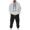 thumbnail image 3 of Jinhomg Fleece Lined Men Tracksuit Set 2 Piece Quater Zip Up Tactical Hoodies & Cargo Joggers Winter Thermal Athletic Sweatsuits, 3 of 7