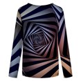thumbnail image 5 of Blusa de cuello redondo de manga larga con estampado degradado de novedad clásica para mujer Pompotops gfhjh19242, 5 of 5