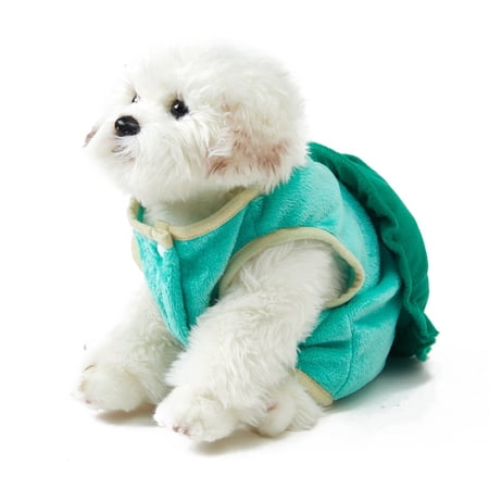 KelaJuan Cute Dog Costume Halloween Costume Cat Clothes Green Turtle Vest Costume Puppy Outfits Warm Flannel Clothes for Puppies