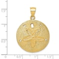 thumbnail image 3 of Auriga 14K Yellow Gold Polished Laser-Cut Sand Dollar Pendant for Women (L-38 mm,W-29 mm), 3 of 5