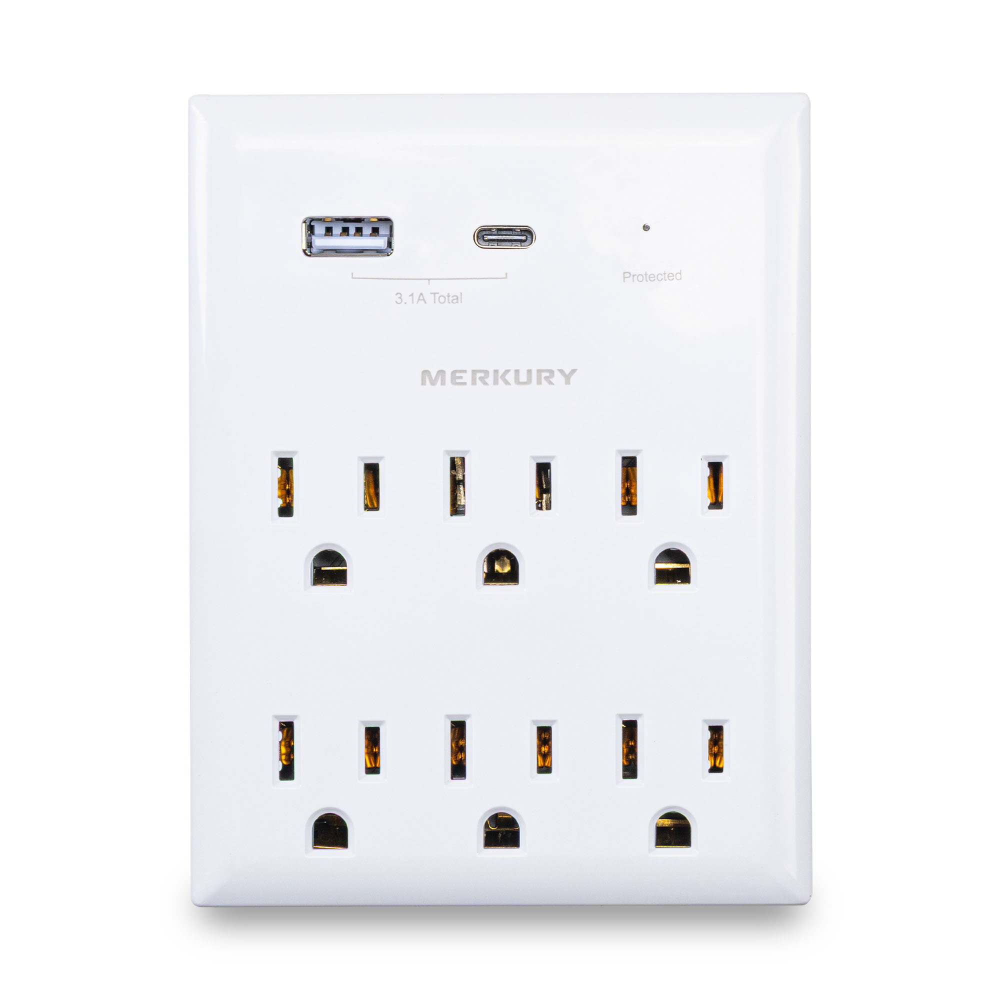 Merkury Innovations 6-Outlet Wall Tap with Phone Holder photo 2