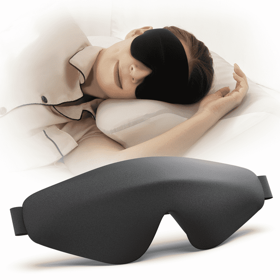 Restnature Sleep Mask, 100% Blackout, Adjustable & Secure Fit, Black Eye Mask for Sleeping