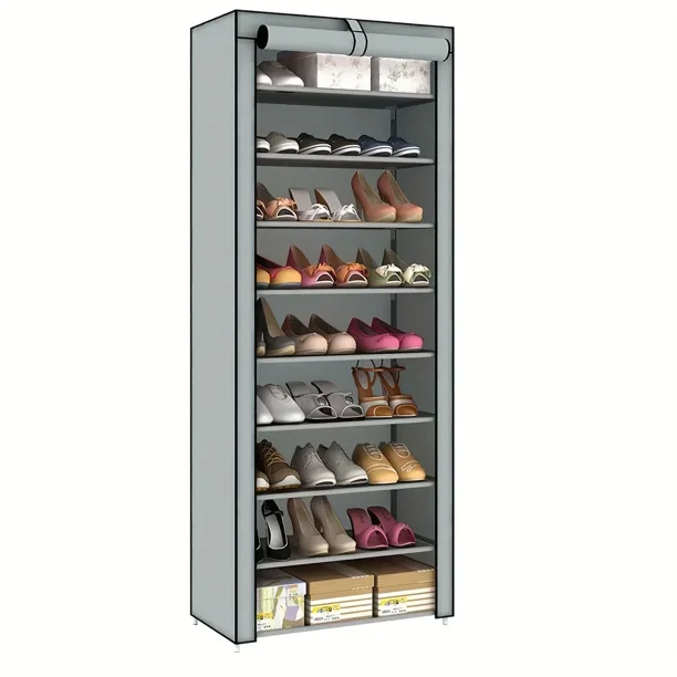 Zapatero multicapa organizador de tela no tejida, soporte para pasillo, entrada, armario ahorrador de espacio, muebles para el hogar, estante a prueba de polvo
