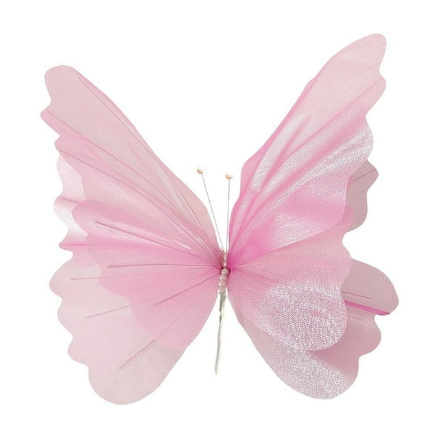 Hot Pink Three-Dimensional Mesh Butterfly Decorations For Outdoor Wedding Party Birthday And Courtyard Garden Decoration