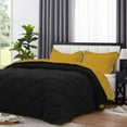 thumbnail image 2 of D.N.G. BEDDINGS 5 Piece Luxury Reversible Diamond Pattern Comforter Set Premium Super Soft, All Season 800 TC, 100% Egyptian Cotton Full/Queen Size Gold/Black Solid Color, 2 of 7