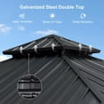 thumbnail image 5 of PURPLE LEAF 8' X 8' Patio Outdoor Gazebo Permanent Hardtop Gazebo with Galvanized Steel Double Roof for Backyard Deck Aluminum Gazebo with Netting and Curtains Grey, 5 of 15