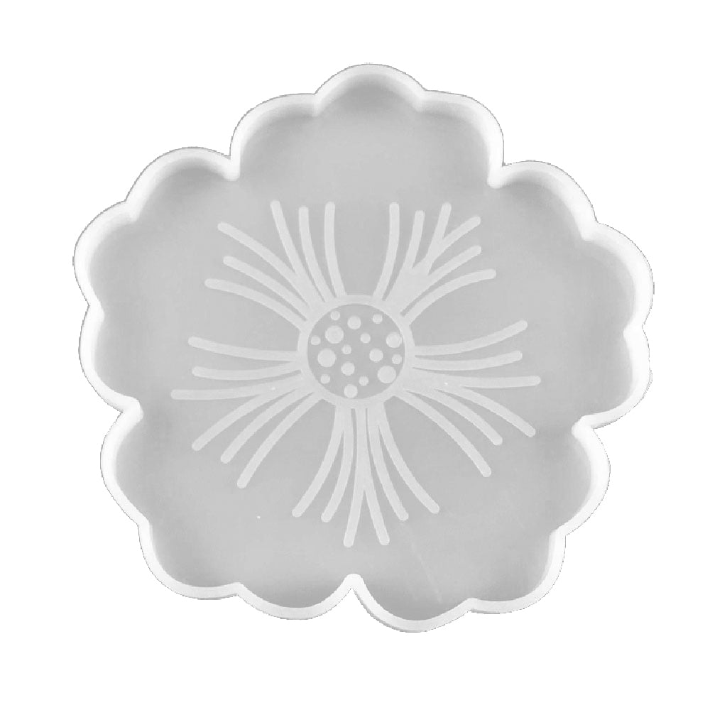 Silicone Resin Flower Shape Tray Mold Flower Shape Geode Platter Epoxy Resin Casting Molds for Making Home Decor Gift