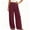 Wine, variant on Women's Pants All Season relaxed fit cotton linen cotton solid color with pockets fashionable casual Blue XXL