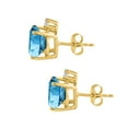 thumbnail image 3 of Mauli Jewels Ear Rings for Women 2.7 Carat 7MM Round Shape Gemstone and Diamond Earrings Carat 14K Yellow Gold 4-Prong, 3 of 5