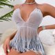 thumbnail image 1 of Top De Tirantes Brillante Traje de playa sin espalda con cadena de diamantes de imitación sin mangas para mujer (blanco L) Ygjytge para Mujer Blanco T M, 1 of 8