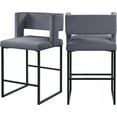 thumbnail image 1 of Tabouret de comptoir en velours Caleb, 1 of 27