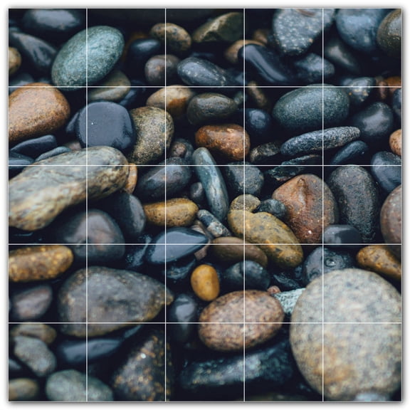 Picture-Tiles.com: Rocks Ceramic Tile Wall Mural WAL500938-55M. 30"W x 30"H using (25) 6" x 6" Ceramic Tiles-Satin Finish