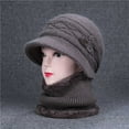 thumbnail image 4 of Women's Bucket Hats Women'S Knitted Warm Basin Hat Padded Cotton Hat Plush Hat + Scarf Two Piece Set Women's Accessories Bucket Hats, 4 of 5