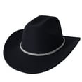 thumbnail image 4 of Sun Hats for Men and Women Western Cowboy Top Hat with Rhinestone Stylish Woolen Hat for Outdoor Activities, 4 of 4