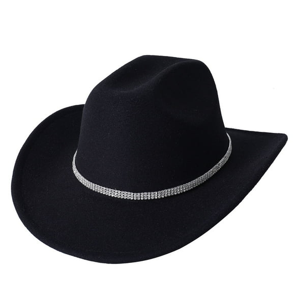 MIASHUI Glitter Silver Cowboy Hats for Women Western Sparkly Rhinestone Cowgirl Hat,Black,One Size