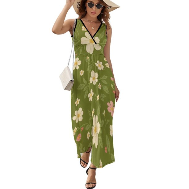 Vestido De Noche De Lujo Sin Mangas Para Mujer, Floral Vestido De Fiesta